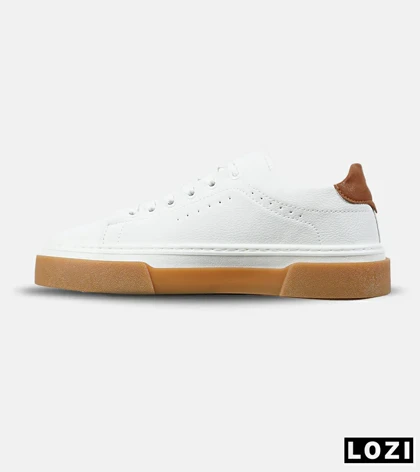 کفش کتانی مردانه سفید کرم BERSHKA مدل 7671