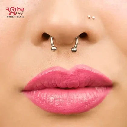 پیرسینگ بینی حلقه‌ای ساده پیچی -لب گوش لثه دماغ