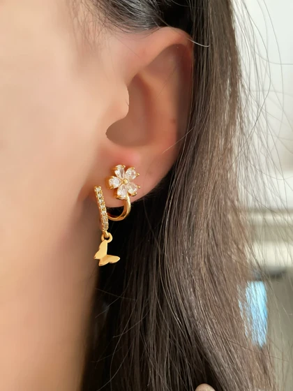 گوشواره میخی فلاور آویز پروانه ysx