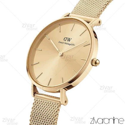 ساعت دنیل ولینگتون زنانه تمام طلایی بند حصیری 103923