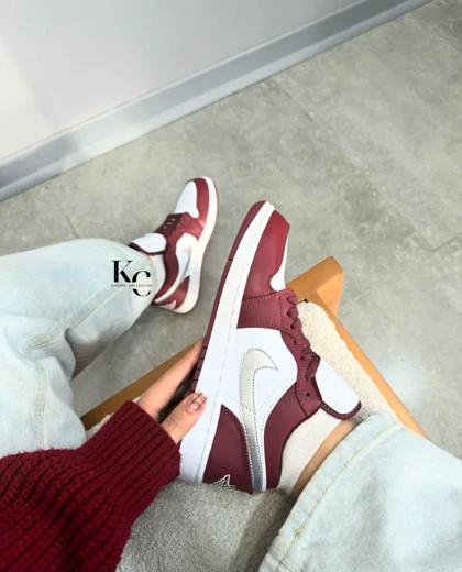 کتانی ویتنامی نایک ایر جردن وان لو باردیاکس Nike Air Jordan 1 Low white Bordeaux
