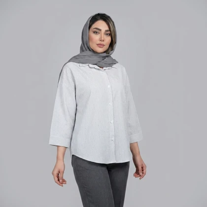شومیز زنانه راه راه نگین‌دار