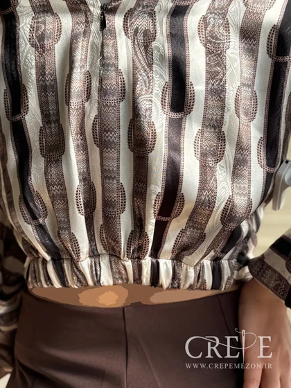 شومیز کراپ آستین پفی