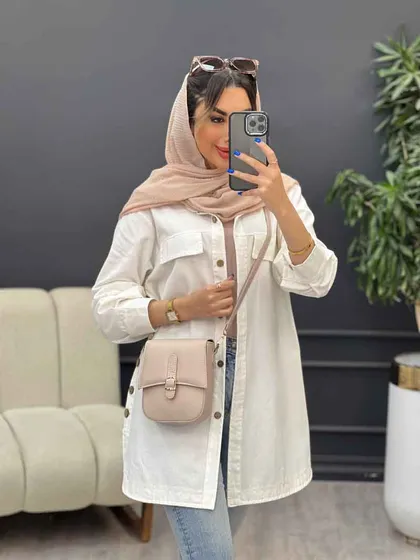 مانتو جیب نما بغل سه دکمه