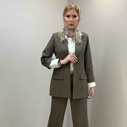 کت آستین پاکتی چهارخونه