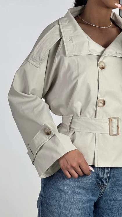 ترنچ کت کمر دار Bershka کد 600062