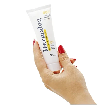 کرم ضد آفتاب فاقد چربی درمالوگ SPF50 بی رنگ 50 میل