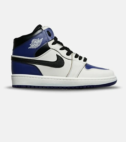 کفش کتانی مردانه و زنانه ساق‌دار سفید مشکی آبی NIKE jordan 1 مدل 8454