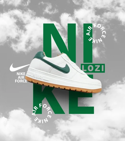 کفش مردانه و زنانه سفید سبز NIKE AIR FORCE مدل 2092