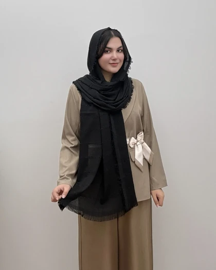 شال پفکی نخی مدل لمه