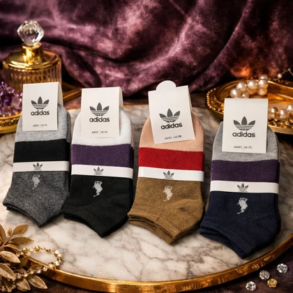 تولیدی جوراب مچی نخی فانتزی اسپرت 12 جفتی برند آدیداس
