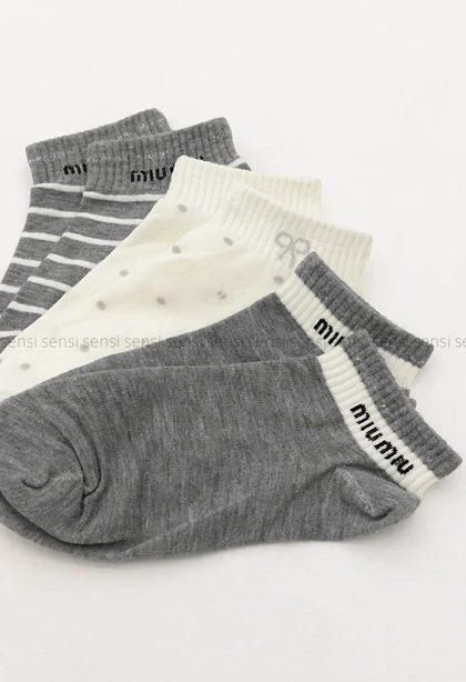 جوراب طرح دار پنبه کد1005205