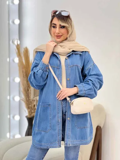 مانتو جین برش‌دار