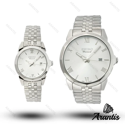 ساعت ست سیکو diamond تمام سیلور s-10208