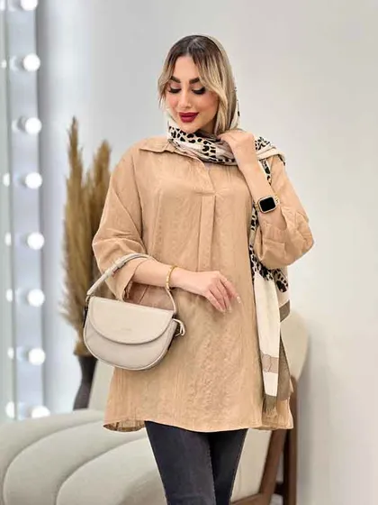 شومیز طرح دار آستین پیله