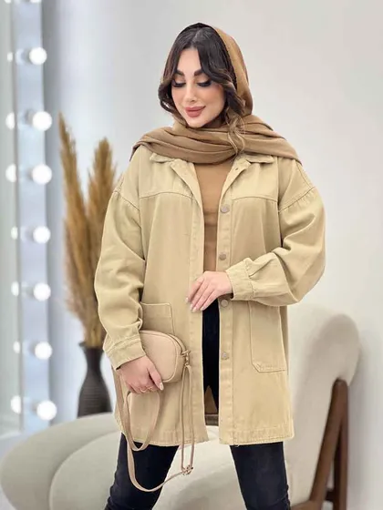 مانتو کتان دو جیب بنیتا