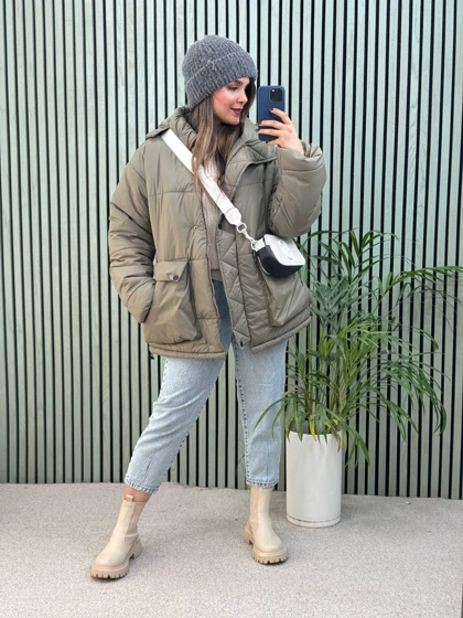 کاپشن کلاهدار الماس