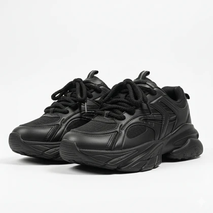 کفش کتانی فشن تمام مشکی کد 295002