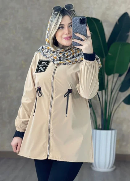 بارانی سلیکونی سفید زنانه مدل Avina ویژه