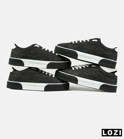 کفش کتانی مردانه مشکی سفید PULL & BEAR
