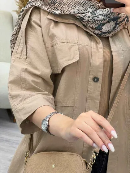 مانتو سرشانه پاگن دو جیب
