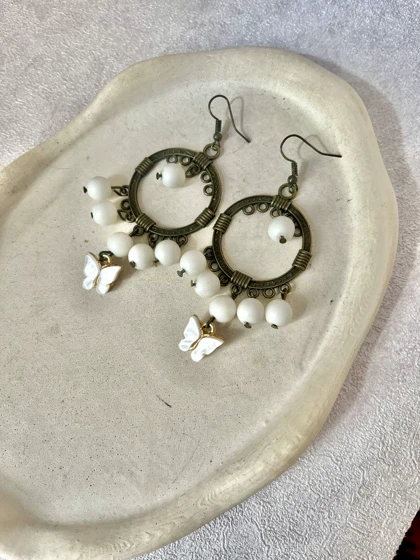 نیم ست سنتی برنز طرح پروانه