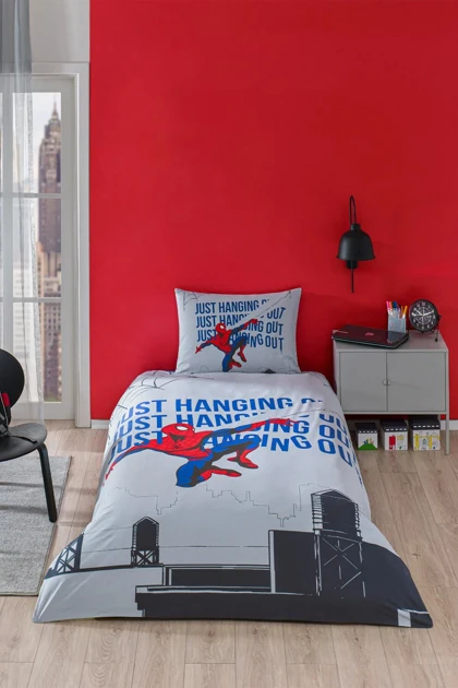 سرویس روتختی یک نفره Özdilek مدل Spiderman Blue Web پنبه - آبی