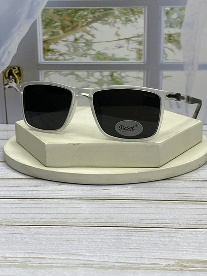 خرید عینک آفتابی پرسول مدل P6813 سایز 50 فریم کائوچو سبک عدسی پلی‌کربنات UV400 پلاریزه مخصوص رانندگی