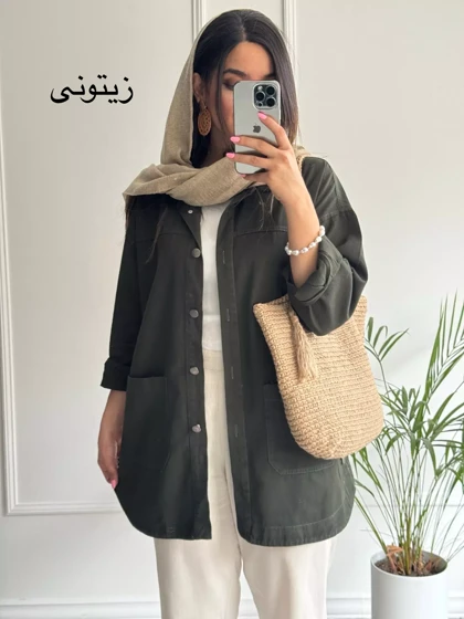 مانتو کتان جیب پایین آرنیکا