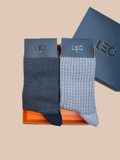 پک جوراب ساق بلند مردانه کلاسیک طرح دار LEO کد 107