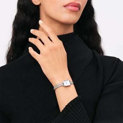 ساعت دنیل ولینگتون مینی زنانه مستطیلی سیلور صفحه سفید DW-5519-L