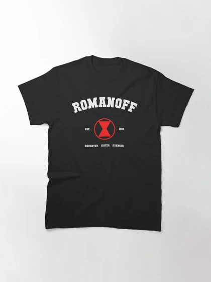 تیشرت کلاسیک مارول تیشرت Marvel طرح Romanoff Est. 1984 Widow Tribute