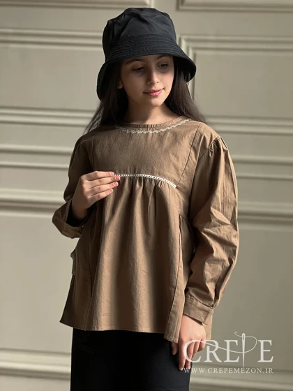 شومیز دور یقه گلدوزی