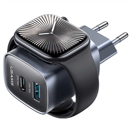 شارژر دیواری تایپ‌سی 20 وات و یواس‌بی 18 وات و شارژر اپل‌واچ یوسامز CC293 T67