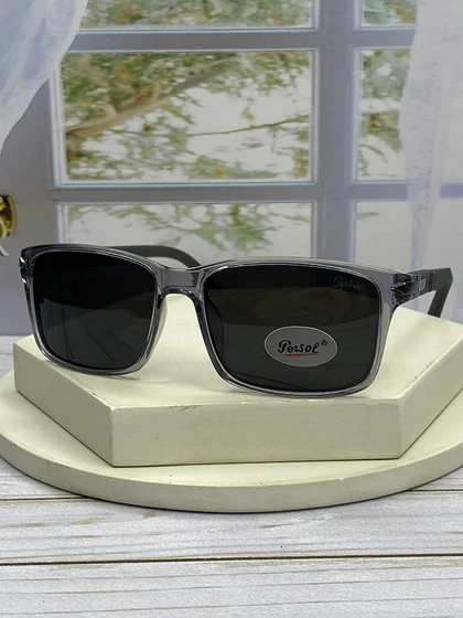 خرید عینک آفتابی پرسول مدل P6805 فریم کائوچو رنگ سورمه‌ای و نوک‌مدادی