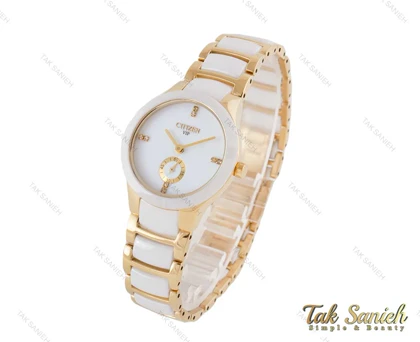 ساعت سیتی زن VIP زنانه بند سرامیکی سفید Citizen-4008-L