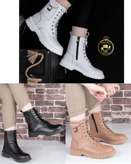نیم بوت بندی بغل زیپی زنانه F180