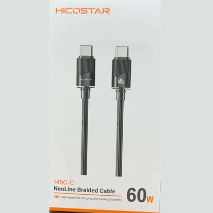 کابل تایپ سی هایکو استار Hicostar مدل 145C-C یک متر 60 وات