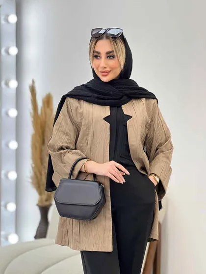مانتو یقه چاک آستین پاکتی