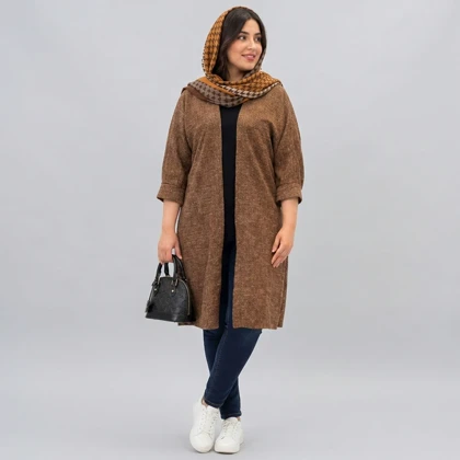 مانتو پاییزه زنانه بلند بیسکویتی لیندا