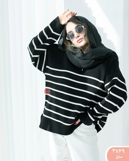 بافت راه راه نیم زیپ 4769