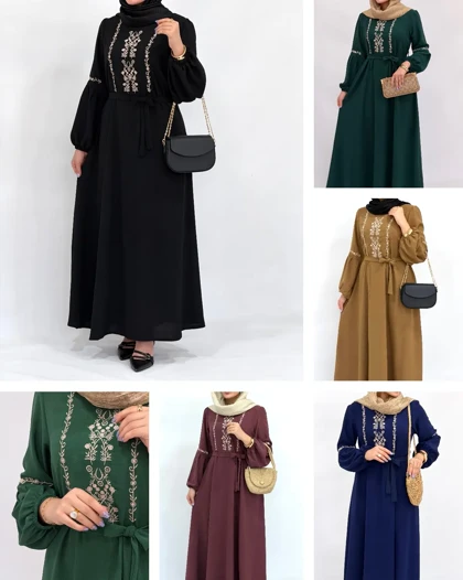 پیراهن بلند سوپرکلوش گلدوزی لعیا 1