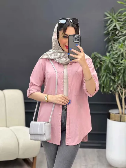 مانتو لینن رنگی بغل پنج دکمه