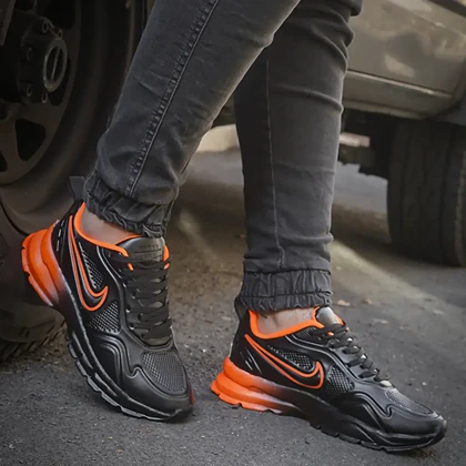 کفش ورزشی مردانه مشکی نارنجی مدل Arona