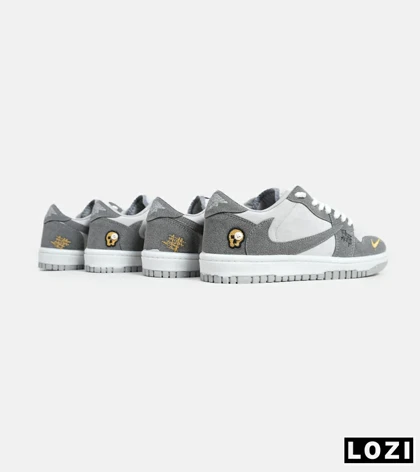 کفش کتانی مردانه طوسی سفید نایک NIKE travis scott