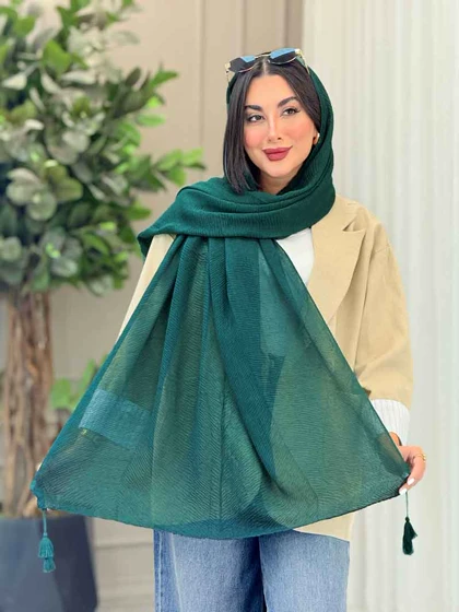 شال پلیسه منگوله‌دار شبنم