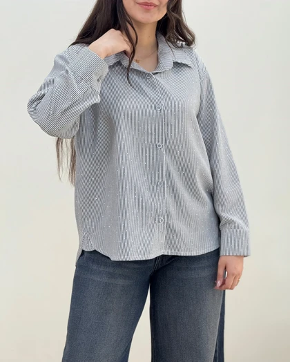 شومیز نگین‌دار لینن