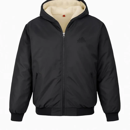 کاپشن مردانه مشکی داخل تمام خز مدل adidas-مشکی ویژه