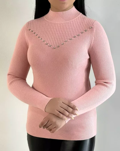 پلیور بافت یقه نگین کد 5311