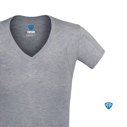 زیرپوش ضد تعریق یقه هفت باز مردانه ملانژ